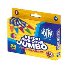 Kredki Świecowe JUMBO Grube Astra Zestaw 24 Kolory Szkolne
