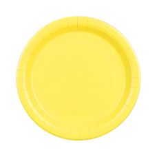 Talerzyki papierowe okrągłe, żółte, 23 cm (opakowanie 6 sztuk)
