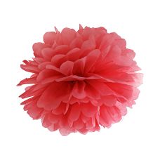 Pompon Bibułowy Czerwony 25 cm Dekoracja Eventowa