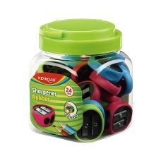 Temperówka podwójna plastikowa KEYROAD Rubber mix kolorów w tubie