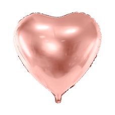Balon Foliowy Serce Metalizowany Różowe Złoto 45 cm