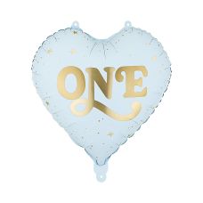 Balon Foliowy Serce "One" Jasnoniebieski 45 cm do Powietrza i Helu