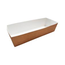 Tacka papierowa głęboka kraft brązowa 29 x 10 x 7 cm 50 sztuk