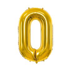 Balon Foliowy Cyfra 0 Złoty Metalizowany 86cm