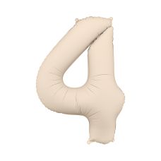 Balon Foliowy Cyfra 4 Jasnobeżowy Matowy 86cm