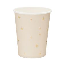 Kubeczki papierowe Gwiazdki beżowe 220 ml (opakowanie 6 szt.)