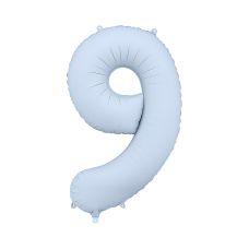 Balon Foliowy Cyfra 9 Mglisty Niebieski 86cm