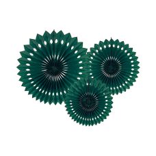 Rozety Dekoracyjne Ciemnozielone 20-30cm (1 op. / 3 szt.)
