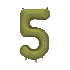 Balon Foliowy Cyfra 5 Oliwkowy 86cm