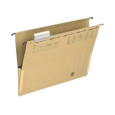 Teczka zawieszkowa Q-CONNECT z boczkami kartonowa A4 250 gsm jasnobrązowa