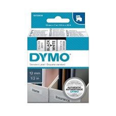 Taśma do drukarek DYMO 12mm/7m czarny/ biała