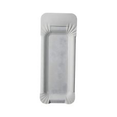 Tacka papierowa biała z uchwytem 18+3 x 8 cm 25 sztuk do cateringu i eventów