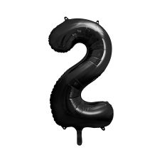 Balon Foliowy Cyfra 2 Czarny 86 cm Dekoracyjny na Eventy