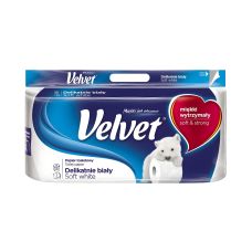 Papier toaletowy Velvet 8 rolek delikatnie biały