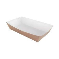 Tacka papierowa głęboka kraft brązowa 15 x 8,5 x 3,5 cm 100 sztuk