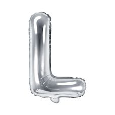 Balon Foliowy Litera L Srebrny 35 cm do Powietrza