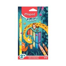 Kredki trójkątne JUMBO JUNGLE FEVER 12 sztuk