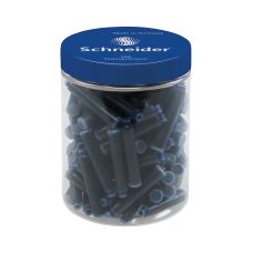 Naboje do piór Schneider w plastikowym słoiku, niebieski atrament, 100 sztuk