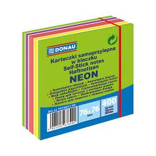 Kostka samoprzylepna DONAU 76x76 mm zielona mix neon pastel 400 kartek