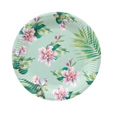 Talerz papierowy okrągły z wzorem Chameleon średnica 23 cm opakowanie 8 sztuk