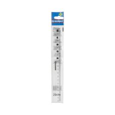 Linijka biurowa DONAU, przezroczysta, długość 20 cm, z zawieszką, 1 sztuka