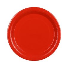 Talerzyki papierowe czerwone okrągłe 23 cm (opak. 6 szt.)