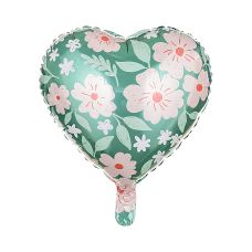 Balon foliowy Serce w Kwiaty mix kolorów 45 cm