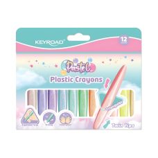 Kredki świecowe KEYROAD Pastel plastikowe dwustronne mix kolorów pastelowych 12 sztuk