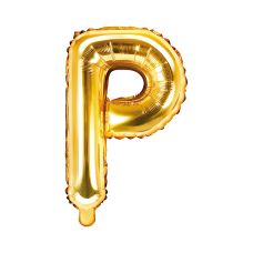 Balon Foliowy Litera P Złoty 35cm do Powietrza