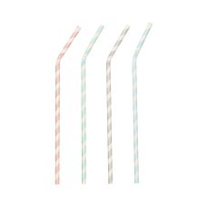 Słomki papierowe elastyczne pastelowe kolory 6 mm x 220 mm opakowanie 100 sztuk