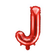 Balon Foliowy Litera J Czerwony 35cm Powietrze