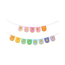 Baner Papierowy Happy Birthday Mix Kolorów 163x12 cm