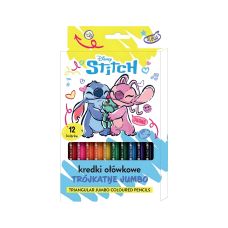 Kredki ołówkowe trójkątne Jumbo Stitch 12 kolorów