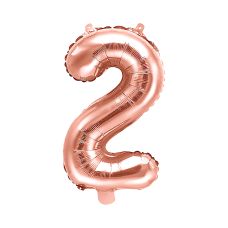 Balon Foliowy Cyfra 2 Różowe Złoto 35cm