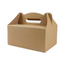 Lunch box papierowy z rączką czarny 19 x 14 x 9 cm 50 sztuk