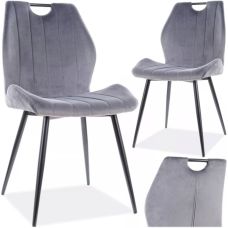 Krzesło welurowe szare z uchwytem Loft Arco Velvet Signal