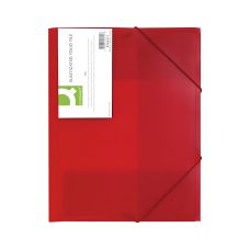 Teczka z gumką Q-CONNECT polipropylenowa A4 400 mikronów 3-skrzydłowa czerwona