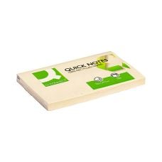 Bloczek samoprzylepny Q-CONNECT 100% Recycled, 127x76mm, 100 kart., żółty