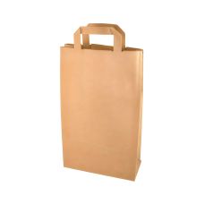 Torba papierowa z uchwytem brązowa 22 x 10 x 36 cm 50 sztuk do gastronomii