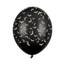 Balony 30 cm, Nietoperze, Pastel Black (1 op. / 6 szt.)
