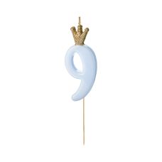 Świeczka Urodzinowa Cyferka 9 Jasnoniebieska 9.5 cm