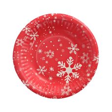 Talerz papierowy głęboki okrągły z wzorem Winter Time średnica 19 cm wysokość 3 cm 50 sztuk