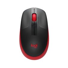 Logitech Mysz M190 czerwona bezprzewodowa – myszka optyczna USB do laptopa i komputera