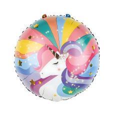 Balon okrągły PARTY GO Unicorn z motywem jednorożca, 45 cm, 1 sztuka