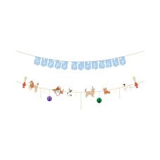 Baner Happy Birthday Pieski, 210 cm, mix kolorów