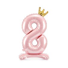 Balon Foliowy Stojący Cyfra "8" Jasny Różowy 84 cm