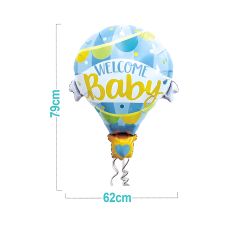 Balon foliowy Welcome Baby dekoracyjny niebieski 79 cm, 1 sztuka