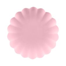 Talerzyki Plastikowe Falbanka Różowe Wielokrotnego Użytku 22x22 cm 4 sztuki