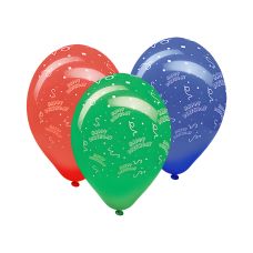Balony lateksowe Happy Birthday mix kolorów 30 cm 5 sztuk
