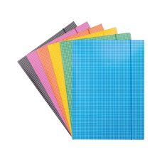 Teczka z gumką DONAU kartonowa A4 400gsm trzy skrzydła mix kolorów w kratę